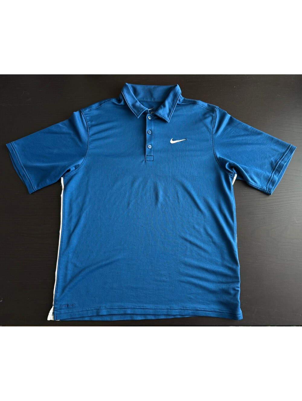 Nike Dri-Fit Golf Polo Shirt Mens M Teal Blue Mesh Side Panels Short Sleeve Tech